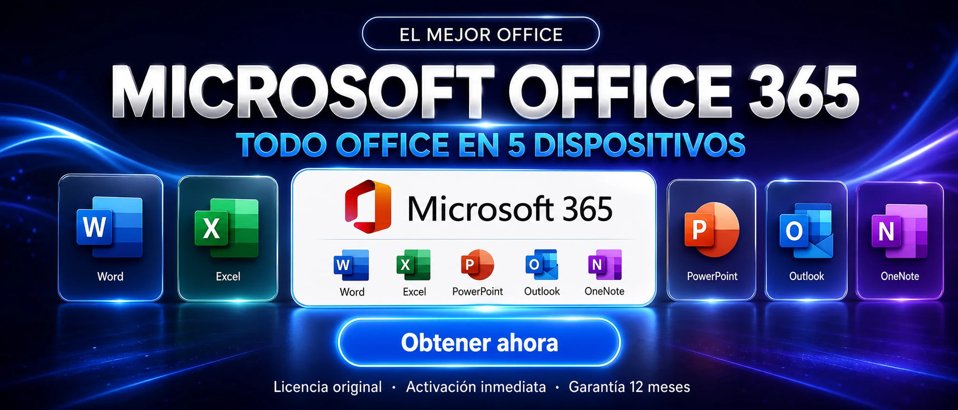 Microsoft Office 365 - 5 PC - Word, Excel, PowerPoint y más