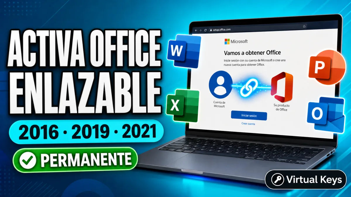 Cómo activar Office 2016, 2019 y 2021 enlazable (Bind) — guía Virtual Keys
