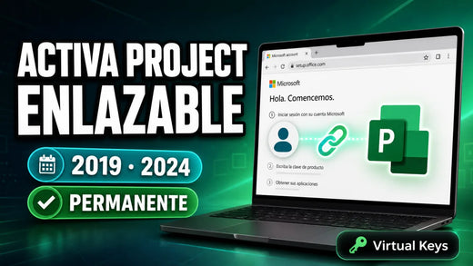 Cómo activar Project 2019 y 2024 enlazable (Bind) — guía Virtual Keys