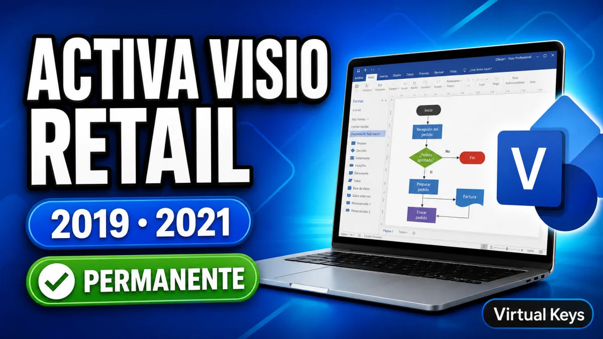 Cómo activar Visio 2019 y 2021 Retail — guía Virtual Keys