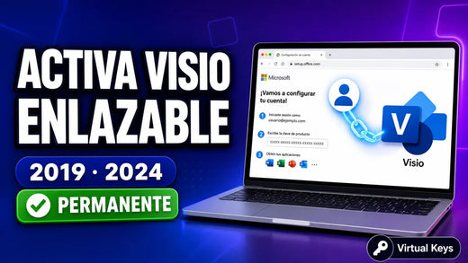 Cómo activar Visio 2019 y 2024 enlazable (Bind) — guía Virtual Keys