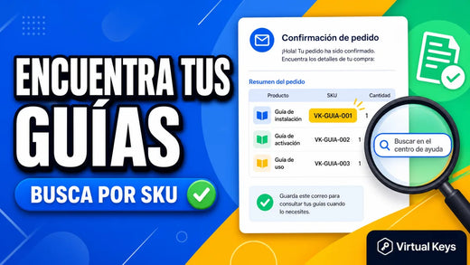 Cómo encontrar las guías de activación de tus productos — Virtual Keys