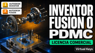 Inventor, Fusion 360 o PDMC con licencia comercial: ensamblaje mecánico en vista explosionada y mecanizado CNC