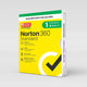Norton 360 Standard box package with features like antivirus, VPN, for one device.