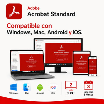 Compatible con Windows, Mac, Android y iOS — Adobe Acrobat Standard