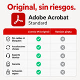 Adobe Acrobat Standard original vs versión pirata — compra seguro en Virtual Keys
