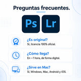 Preguntas frecuentes sobre Adobe Photoshop y Lightroom