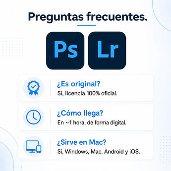 Preguntas frecuentes sobre Adobe Photoshop y Lightroom