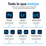 Todo lo que incluye tu licencia de Adobe Photoshop y Lightroom