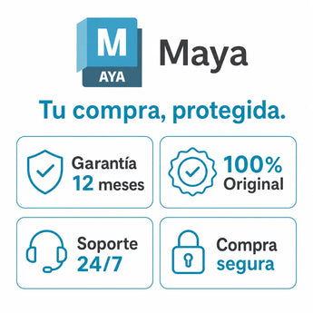 Garantía 12 meses en tu licencia de Autodesk Maya | Virtual Keys