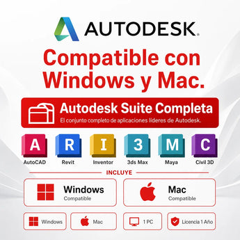 Compatible con Windows y Mac — Autodesk Suite Completa