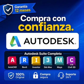 Garantía 12 meses en tu licencia de Autodesk Suite Completa | Virtual Keys