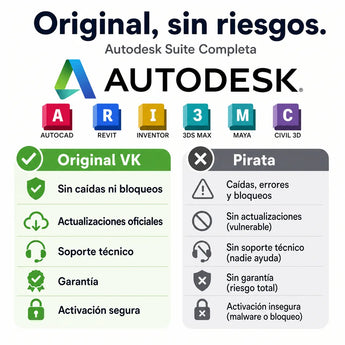 Autodesk Suite Completa original vs versión pirata — compra seguro en Virtual Keys