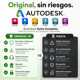 Autodesk Suite Completa original vs versión pirata — compra seguro en Virtual Keys