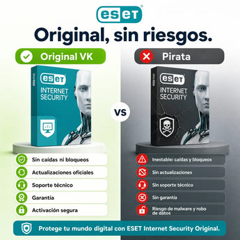 ESET Internet Security original vs versión pirata — compra seguro en Virtual Keys