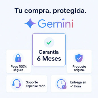 Garantía 6 Meses en tu licencia de Google Gemini | Virtual Keys