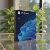 Licencia Windows 11 Pro Retail - Caja de Windows 11 Pro con diseño moderno y colores vibrantes.