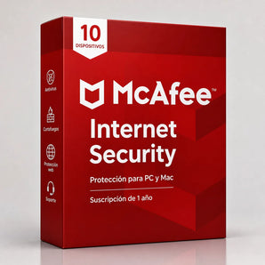 Caja de McAfee Internet Security 10 PC — licencia original | Virtual Keys
