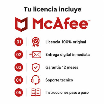 Todo lo que incluye tu licencia de McAfee Internet Security original