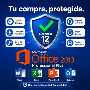 Garantía 12 meses en tu licencia de Microsoft Office 2013 | Virtual Keys