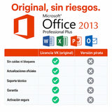 Microsoft Office 2013 original vs versión pirata — compra seguro en Virtual Keys