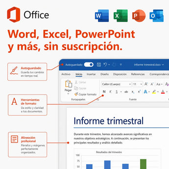 Microsoft Office: Word, Excel, PowerPoint y más, sin suscripción