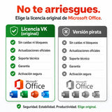 Microsoft Office original vs versión pirata — compra seguro en Virtual Keys