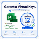 Garantía 12 meses en tu licencia de Microsoft Project | Virtual Keys