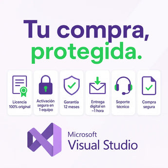 Garantía 12 meses en tu licencia de Microsoft Visual Studio | Virtual Keys