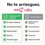 n8n original vs versión pirata — compra seguro en Virtual Keys