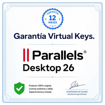 Garantía 12 meses en tu licencia de Parallels Desktop | Virtual Keys