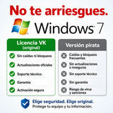 Windows 7 original vs versión pirata, compra seguro en Virtual Keys