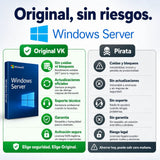 Windows Server original vs versión pirata, compra seguro en Virtual Keys